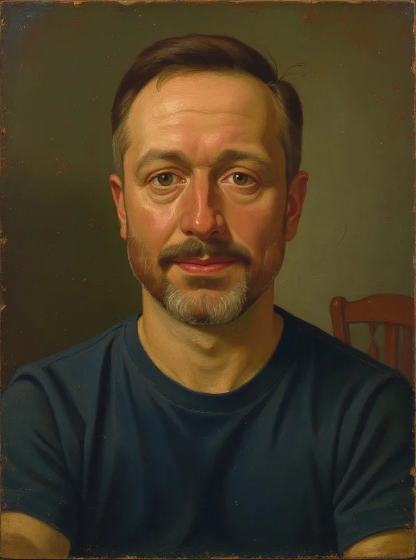AI cartoon example generated from a synthetic portrait photo