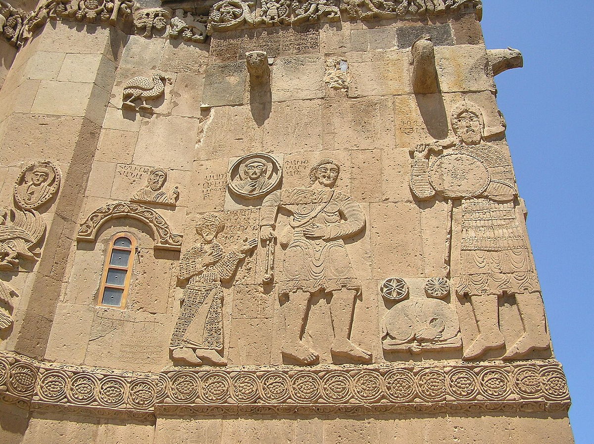 Biblical reliefs on the church walls