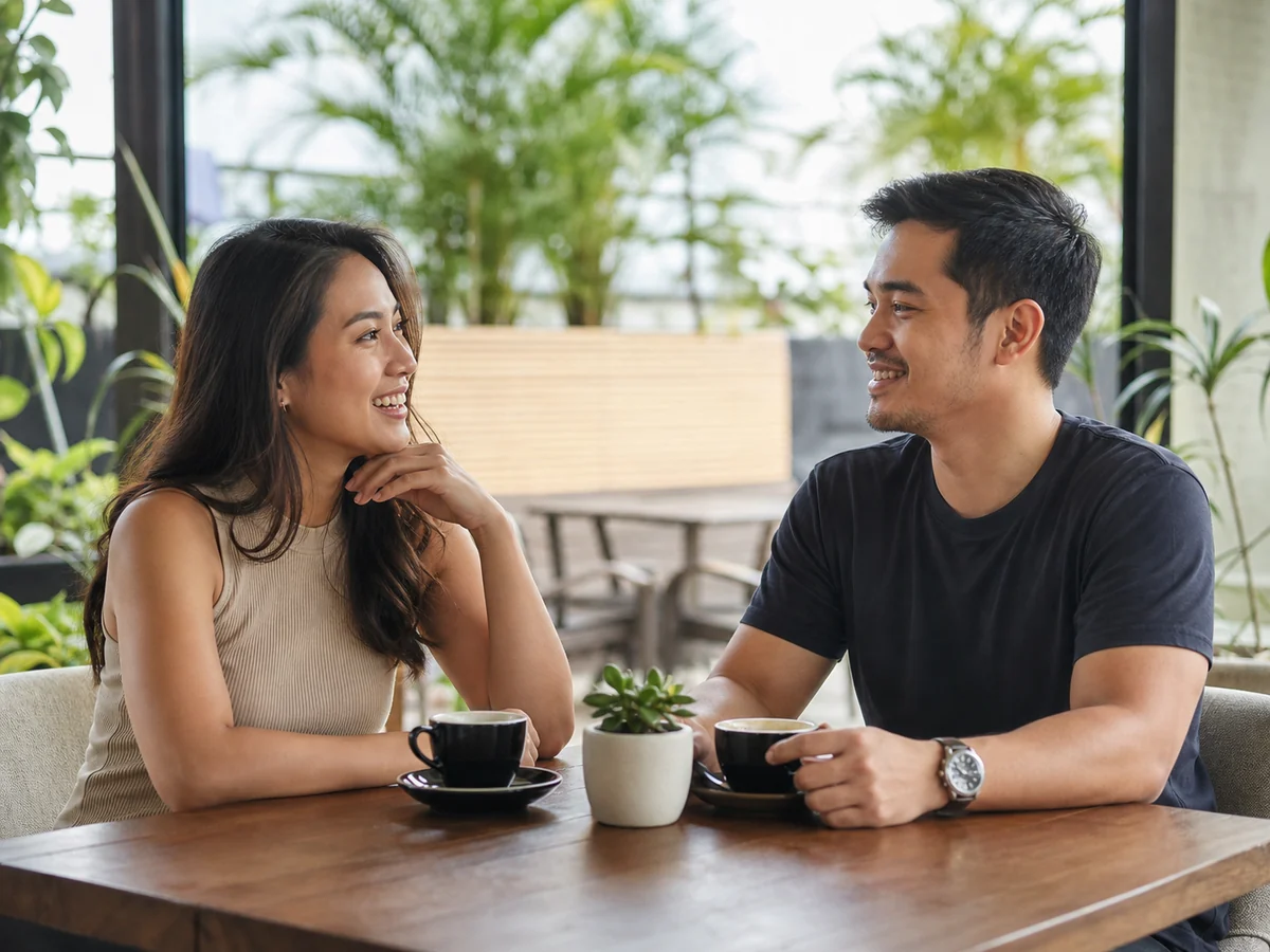 Adults meeting and talking in the Philippines